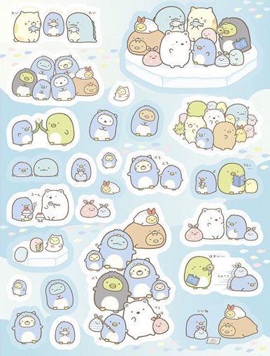 Sumikko Gurashi Sumikko Gurashi Stickers, Kawaii Printables, Printable Paper Patterns, Korean Stickers, Scrapbook Printing, Sumikko Gurashi, Scrapbook Stickers Printable, Emoji Stickers, Sticker Template