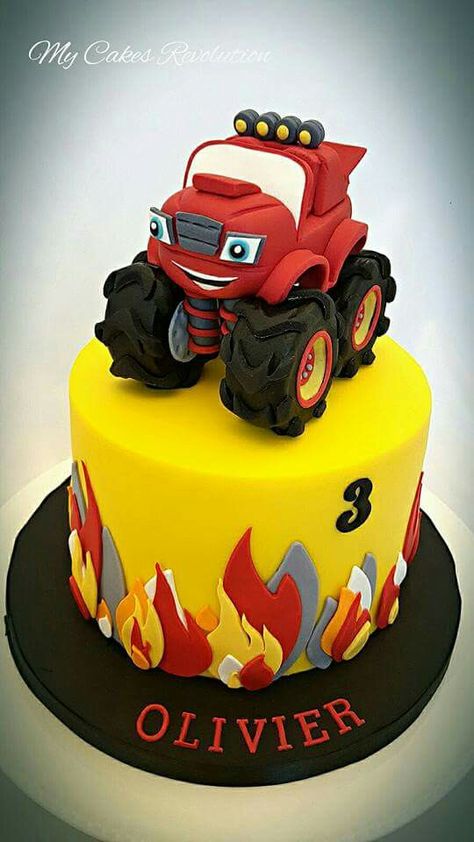 Blaze Birthday Cake Monster Trucks, Blaze The Monster Machine Cake, Cake Blaze Monster Machine, Blaze Cakes For Boys, Blaze And The Monster Machines Birthday Cake, Blaze Monster Machine Cake, Blaze Cake Ideas, Trucks Birthday Cake, Blaze Monster Truck Cake