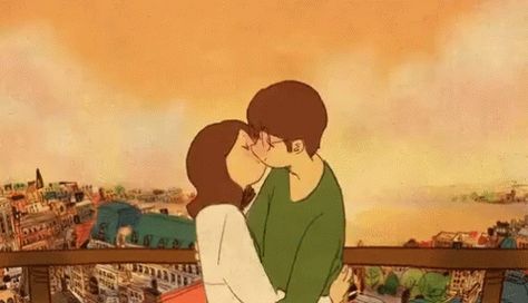 Cartoon Kiss Gif, Love Is In Small Things, Puuung Love Is, Love Of My Live, Wallpaper Dekstop, Cartoons Love, Couple Illustration, Animated Love Images, Cute Love Cartoons