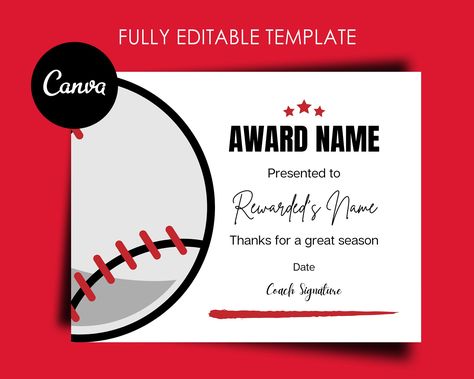 Baseball Awards, Softball Awards, Participation Award, Award Names, Awards Certificates Template, Award Certificates, Sports Awards, Dating Coach, Certificate Templates