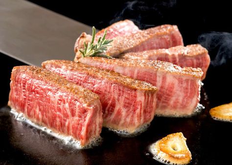 Everyone has heard the praises of Japanese beef at least once while venturing out to their favorite steak restaurant. Japanese beef known as “wagyu” and, more specifically, the type of wagyu called Kobe beef, is known for being one of the highest quality meats in not only Japan but the world. If you are a meat lover, you know it's considered the epitome of fine dining. But what, exactly, makes wagyu and Kobe beef so special? Kobe Steak, Wagyu Ribeye, Japanese Steak, Wagyu Steak, Japanese Beef, Kobe Beef, Ny Strip, Steak And Seafood, Chicken Steak