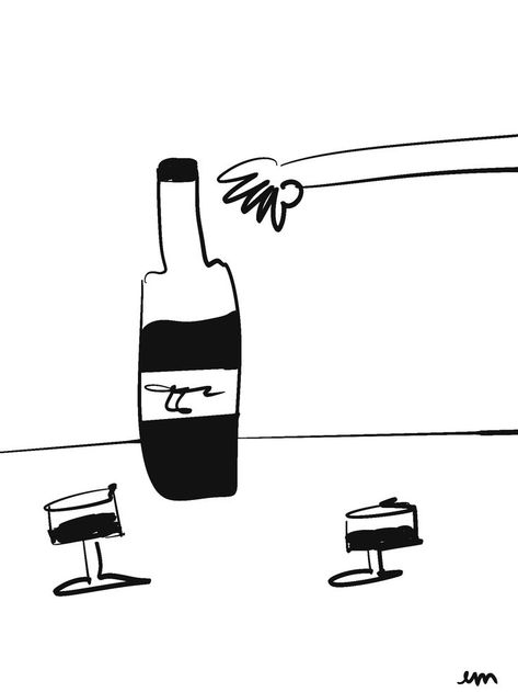 an illustration of a hand reaching for the bottle of wine at dinner Wine Doodle, Wine Bottle Drawing, Dinner Illustration, Bottle Drawing, Illustration Doodle, Bottle Of Wine, Family Dinners, Family Dinner, Wine Bottle