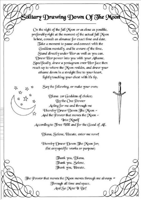 Solitary Full Moon Ritual - The Drawing Down of the Moon Witchy Spells, Drawing Down The Moon, Moon Spells, Moon Ritual, Full Moon Ritual, Eclectic Witch, Magick Spells, Book Of Shadow, Free Tarot