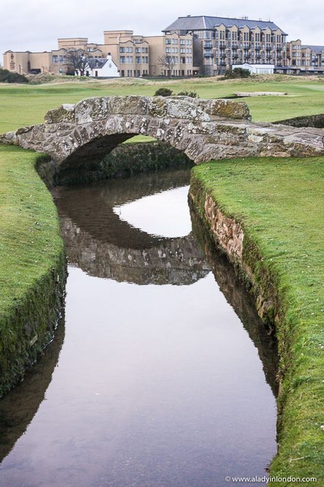 The Swilcan Bridge on the Old Course in St Andrews, Scotland is famous. This St Andrews, Scotland travel guide will show you everything from St Andrews University to St Andrews, Scotland golf courses. It has the famous St Andrews cathedral and St Andrews castle, too. There are lots of fun things to do in St Andrews, Fife. #standrews #scotland #fife #bridge #golf #golfcourse Old Course St Andrews, Scotland Golf Courses, St Andrews Golf Course Scotland, St Andrews Scotland Golf, Saint Andrews Scotland, St Andrews Golf Course, Old Scotland Aesthetic, St Andrews University Aesthetic, Golf Scotland