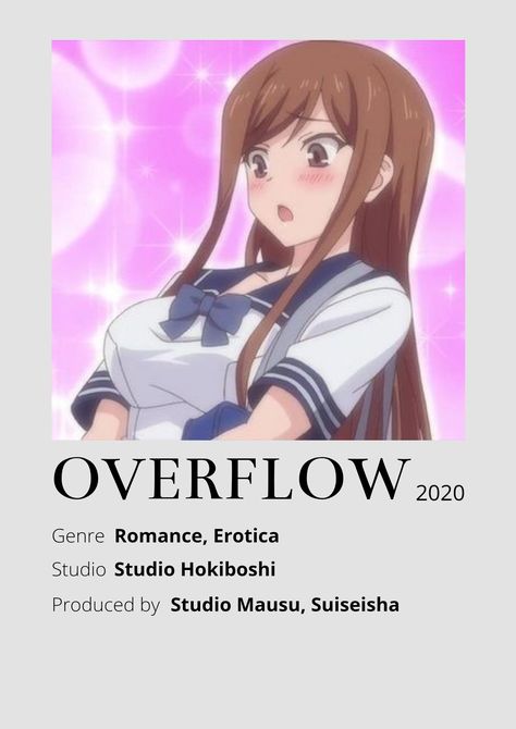 Over Flow Anime, Overflow Ayane, Overflow Anime, Ayane Shirakawa, Anime Sauce, Anime Schedule, Poster Information, Anime Minimalist Poster, New Disney Movies