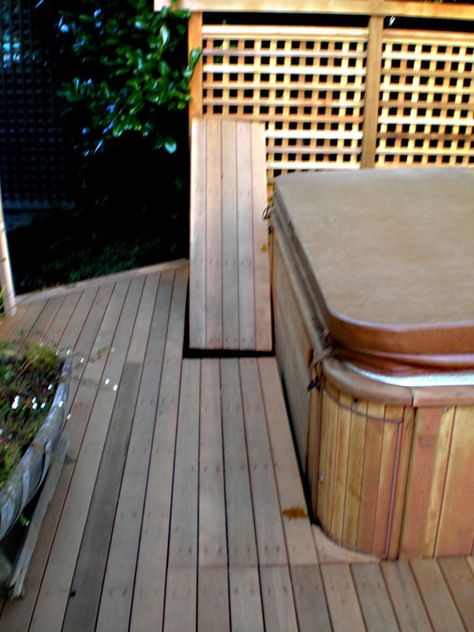 Deck Expansion, Tub Inspiration, Removable Deck, Deck Panels, Hot Tub Privacy, Bedroom Inspirations Boho, Sunken Hot Tub, Exterior Panels, Tub Deck