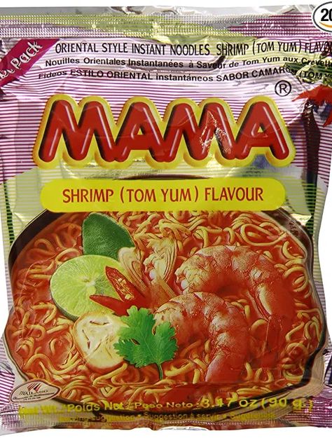 Mama’s Tom Yum Mama Noodles, Tom Yum Noodles, Ramen Seasoning, Tom Yum Soup, Tom Yum, Spicy Noodles, Instant Noodle, Instant Noodles, Free Snacks