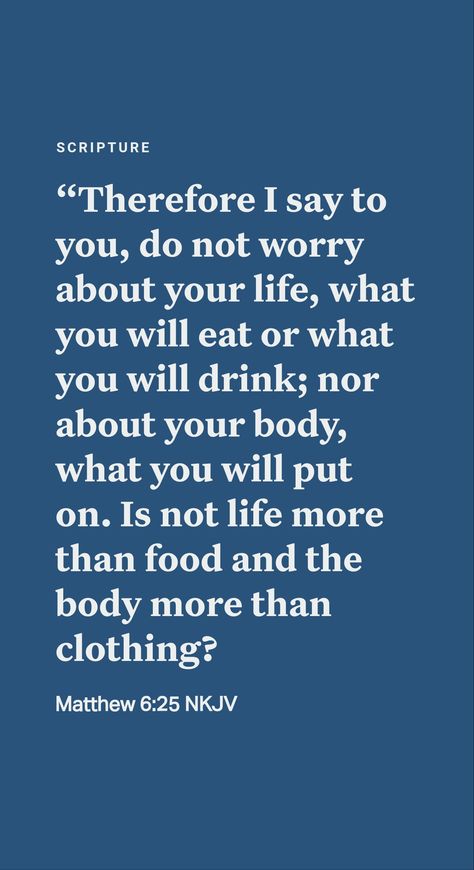 BIBLE PRINCIPLE: “Stop being anxious about your lives.”​—Matthew 6:25.

What does it mean? Jesus spoke those words in his Sermon on the Mount. According to one Bible dictionary, the Greek verb rendered “to be anxious” can refer to “the natural reaction of man to poverty, hunger and other troubles which befall him in his daily life.” Anxiety often involves being worried about things that may take place in the future. Matthew 6 25, Sermon On The Mount, Bible Dictionary, Bible Text, Matthew 6, Daily Scripture, Women Of Faith, Holy Bible, Affirmation Quotes