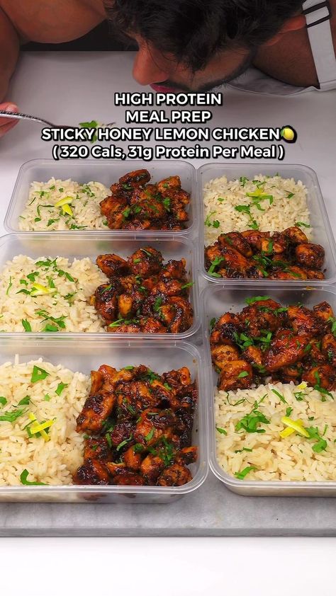 Meal prep honey lemon chicken #fyp #healthylifestyle #food #mealprep | Zack Chug | Zack Chug, Honey Lemon Chicken, High Protein Meal, Raw Chicken Breast, High Protein Meal Prep, Healthy High Protein Meals, Healthy Lunch Meal Prep, Protein Meal, Dinner Meal Prep