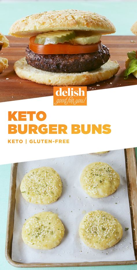 Still Have Good Hamburgers With A Keto Burger BunDelish Keto Burger Buns, Burger Buns Recipe, Keto Bread Recipe, 90 Second Keto Bread, Keto Buns, Keto Burger, Keto Lasagna, Butter Honey, Keto Brownies