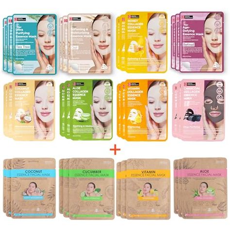 Innerest Original Derma Beauty Collagen Face Mask Skin care 36 PK Collagen Essence Assortment Face Masks Skincare Sheet Masks Face mask skin care Korean Face Mask Face Masks Skincare, Collagen Face Mask, Nose Pore Strips, Masks Skincare, Face Mask Skin Care, Mask Skincare, Korean Face Mask, Nose Pores, Collagen Facial