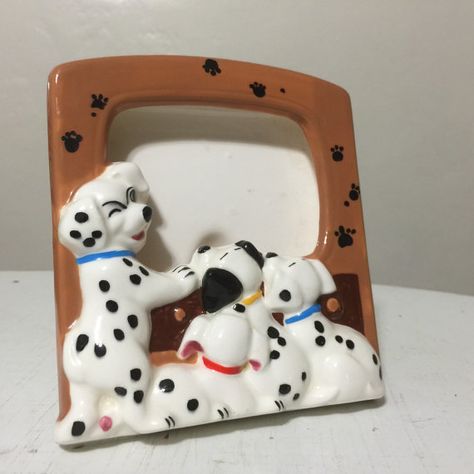 101 Dalmations Made in Japan Ceramic Picture Frame Ceramic Picture Frame, 101 Dalmations, Old Disney, 101 Dalmatians, Ceramics Projects, Photo Picture Frames, Disney Merchandise, Vintage Disney, Cool Items