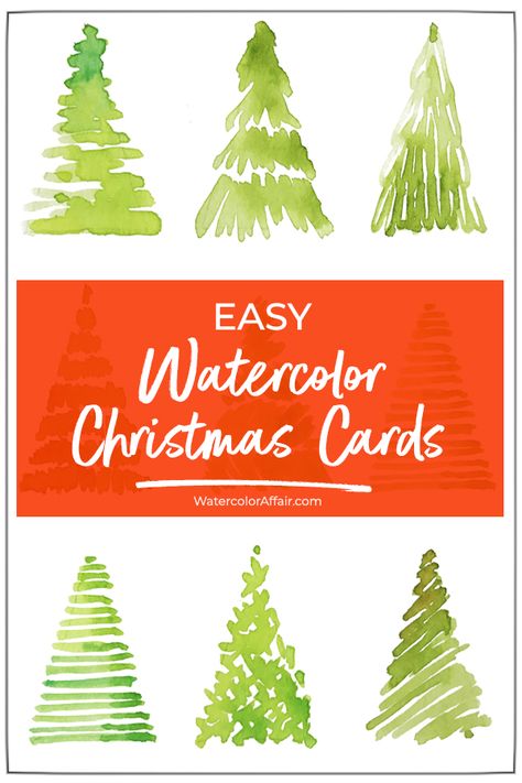 Easy watercolor Christmas card tutorial. Make your own watercolor cards for your friends & family... Easy Watercolor Christmas, Diy Christmas Cards Easy, Christmas Card Tutorials, Simple Christmas Cards, Christmas Card Art, Watercolor Christmas Cards, Watercolor Christmas, Diy Christmas Cards, Card Tutorial