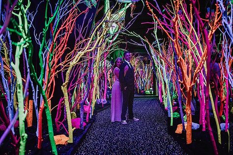 Edm Wedding Reception, Rave Themed Wedding, Rave Wedding Ideas, Trippy Wedding Theme, Rave Wedding Theme, Blacklight Wedding, Rave Wedding Reception, Trippy Wedding, Edm Wedding