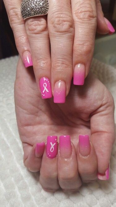 Fancy Acrylic Nails, Pink Ribbon Nails, Pretty Acrylic Nails, Nail Games, Nail Shapes, Pink Ribbon, Soft Colors, Neon Pink, Pretty Nails