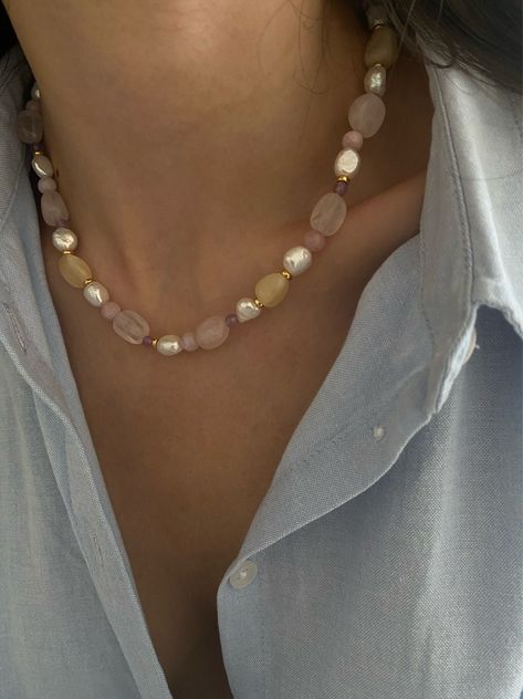 Yellow Jasper, Women Necklaces, Pearl Jewelry Design, Face Necklace, Freshwater Pearl Jewelry, Pola Gelang, Beads Jewellery, Pearl Jewelry Necklace, Natural Stones Necklace