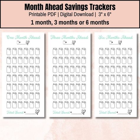 One Month Ahead Savings Challenge, Month Ahead Savings Challenge, Budget Binder Printables, Saving Money Chart, Money Chart, Monthly Savings, Spar Challenge, Saving Challenge, Binder Inserts