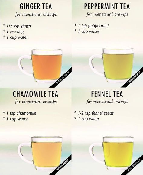 Tea for Menstrual Cramps ♡ Menstrual Tea, Tea For Menstrual Cramps, Types Of Teas, Cramp Remedies, Menstrual Cramp Relief, Cramps Relief, Menstrual Health, Menstrual Period, Menstrual Pain