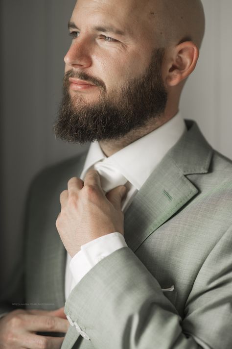 Bald Groom Wedding, Bald Men With Beards, Bald Men, Wedding Preparation, Bearded Men, Netherlands, Wedding Photography, Photography, Quick Saves