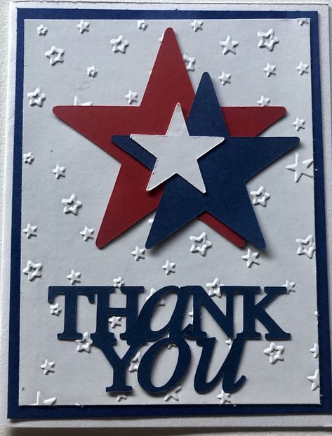 Patriotic Card Ideas, Patriotic Cards Stampin Up 4th Of July, Stampin Up Veterans Day Cards, Homemade Veterans Day Cards, Patriotic Handmade Cards, Veteran Cards Ideas, Military Cards Ideas, 4th Of July Cards Ideas, Veterans Day Card Ideas