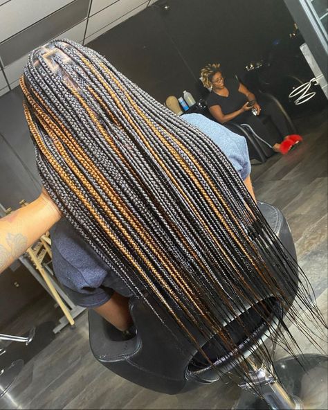 Knotless Braids With Brown Peekaboo, Knotless Braids With Honey Blonde Highlights, Knotless With Brown And Black, Knowles’s Braids With Highlights, Colour 27 Peekaboo Braids, Black With Blonde Knotless Braids, Braids With Brown And Black, Braids With Honey Blonde And Black, Honey Brown And Black Knotless Braids