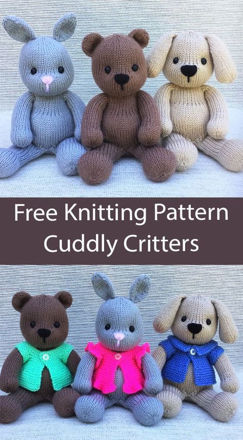 Knitting Patterns Free Toys Animals, Free Knitted Bear Patterns, Knitted Toys Free Pattern, Free Knitted Toys Patterns, Toys To Knit, Free Stuffed Animal Knitting Patterns, Knitted Toys Free Patterns Teddy Bears, Knitted Teddy Bears Free Patterns, Teddy Knitting Pattern Free