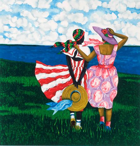 -jonathan-green Puerto Limon, Jonathan Green, Green Prints, Charleston Art, Caribbean Art, Art Et Illustration, Beach Design, American Culture, African American Art