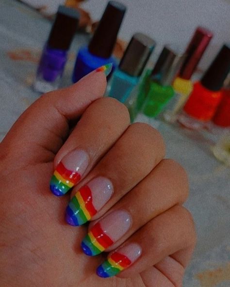 Pride Month Nails, Gay Nails, Pride Nail Art, Gay Makeup, Pride Nails, Rainbow Nails Design, Rainbow Nail Art, Rainbow Nail, Art Rainbow