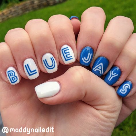 Blue Jays Nails, Happy Nails, Toronto Blue Jays, My Team, Blue Jays, Blue Jay, Billiard Balls, Jay, Toronto