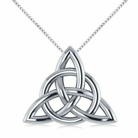 Pendant Celtic Knot Bracelet, Celtic Knot Necklace, Necklace White Gold, Celtic Knot Pendant, White Gold Pendant Necklace, Celtic Necklace, Irish Jewelry, Triangle Necklace, White Gold Chains