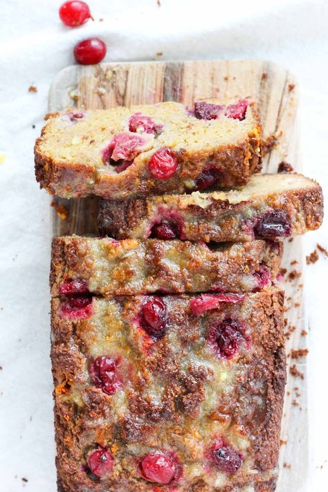 Orange Cranberry Bread, Bread Toppings, Orange Bread, Bread Healthy, Cranberry Orange Bread, Clean Dessert, Paleo Recipes Breakfast, Orange Cranberry, Cranberry Orange