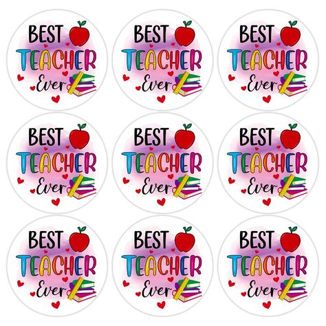 PRICES MAY VARY. 【Teacher Appreciation Gift Tag Stickers】:Teacher appreciation gift tag labels are printed with best teacher ever, apple, ruler and books.These stickers are a great way to express our love and gratitude to your teachers. 【Teacher Appreciation Gifts Tags】:Best teacher ever appreciation gift label stickers measure 1.5", including 3 sheets in total 36 pieces stickers for thank you teacher graduation party decorations. 【Material】: Thank you teacher stickers are made of vinyl and self Teachers Day Tags Free Printable, Teacher Appreciation Gifts Tags, Teacher Graduation Party, Stickers For Teachers, Labels Printables, Hari Guru, Gift Tag Labels, Teacher Graduation, Floral Birthday Invitations