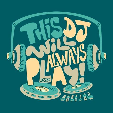 Dj headphone t-shirt graphics print. Pre... | Premium Vector #Freepik #vector #music #design #cartoon #vintage Group Journaling, Dj Vector, Typography Tee Shirt, Bee Drawing, Dj Headphones, Illustrator Design Tutorial, Bear Silhouette, Guitar Painting, Shirt Graphics