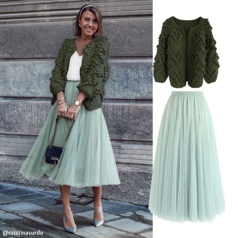 Green tulle dress