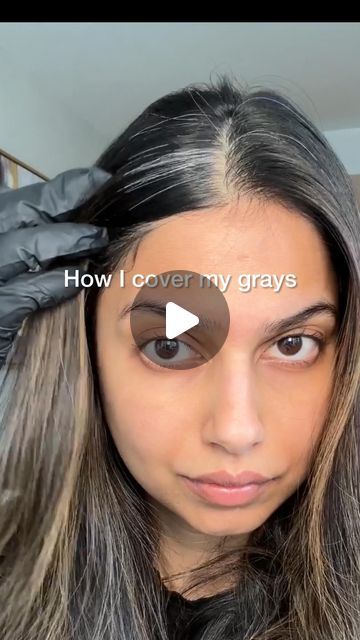 Arshia Moorjani on Instagram: "Covering up my grays using @madisonreed’s Root Perfection Root Touch-up Kit from @walmart. I used shade 4N Darkest Brown and it worked like magic to cover all my grays in 10 minutes!!!! The kit is also free from harsh chemicals and available in 5 shades! So so impressed!!! @walmartfashion #madisonreedpartner #ad" Dark Brown Hair With Grey Face Frame, How To Cover Up Grey Hair, Covering Gray Hair Brunettes Dark Brown, How To Cover White Hair With Highlights, Grey Blend Brunette, Brown Hair With Highlights To Hide Gray, Hair Color That Hides Gray Roots, Gray Hair Camouflage, Cover White Hair With Highlights