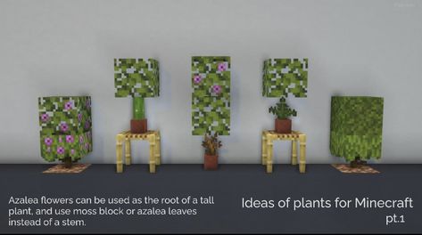 Minecraft Window Flower Boxes, Flower Store Minecraft, Minecraft Potted Plant, Minecraft Plants, Maine Craft, Minecraft Shops, Minecraft Idea, Minecraft Interior, Azalea Flower