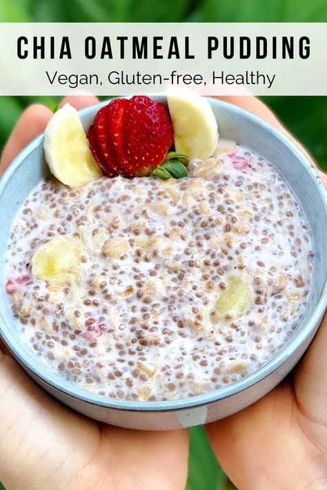 Chia Seed Oatmeal Pudding, Oatmeal Pudding Recipe, Chia Seed Breakfast Pudding, Oatmeal Pudding, Chia Seed Oatmeal, Chia Porridge, Chia Oatmeal, Chia Seed Breakfast, Chia Pudding Recipes Healthy