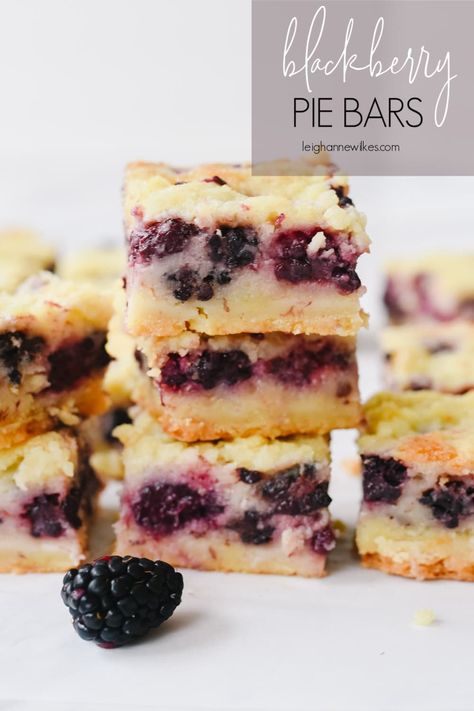 Blackberry pie bars are a great way to get all the delicious flavor of blackberry pie without the fuss of baking a pie! A buttery shortbread base, a creamy berry center and a streusel top. #recipes #easy #creamcheese #blackberries #raspberries #barcookies Baking With Berries, Blackberry Baking Recipes, Blackberry Shortbread Bars, Blackberry Chocolate Dessert, Baking With Blackberries, Recipes For Blackberries, Best Blackberry Recipes, Raspberry And Blackberry Recipes, Blackberry Bread Recipe