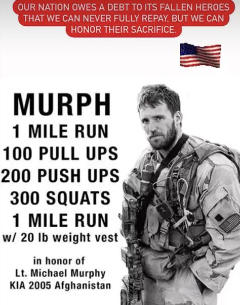 Murph Workout, The Murph, Hero Workouts, Military Workout, Michael Murphy, Warrior Workout, Winter Arc, Wod Workout, Conditioning Workouts