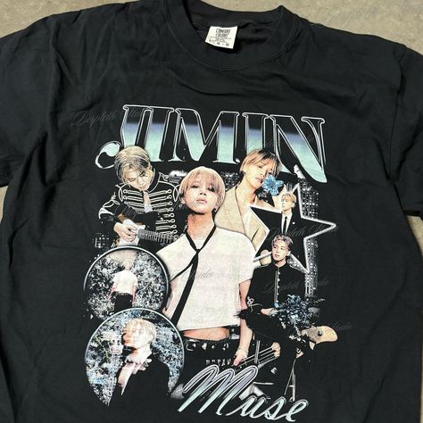 Jimin Muse Graphic Tee Available in my Etsy Shop Now 🙂‍↕️🙏🏻✨ Tag and share this to your besties 👯 Bts Tshirt Design Aesthetic, Jimin Muse, How To Believe, Bts Shirt, Dye T Shirt, Comfort Colors, Muse, Tshirt Print, Graphic Tees