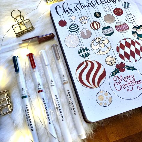 Christmas Countdown Ideas, Countdown Ideas, Ideas Bullet Journal, Bullet Journal Christmas, Archer And Olive, Christmas Card Envelopes, Journal 2024, Bullet Journal Cover Ideas, Bullet Journal Paper