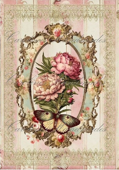 Journal Crafts, Handmade Journals Diy, Mom Clipart, Papel Vintage, Fairytale Fantasies, Victorian Flowers, Victorian Art, Vintage Floral Print, Vintage Labels