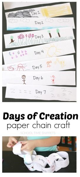 Days of Creation Paper Chain-Fun Bible Craft for Kids! from School Time Snippets. Pinned by SOS Inc. Resources pinterest.com/sostherapy/ Creation Crafts For Kids Sunday School, Creation Preschool Craft, Bible Preschool, Creation Bible Crafts, Creation Activities, Creation Bible, Josephs Coat, Bible Story Crafts, Paper Chain