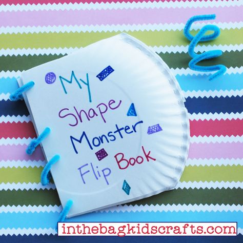 SHAPE MONSTER FLIP BOOK Learn how to make this educational and fun easy kids' craft at inthebagkidscrafts.com | Help kids learn shapes and colors through crafting | learn about a new and better way to craft with your kids (glitter free) at inthebagkidscrafts.com | FREE printable craft supply shopping list available #childdevelopment #kidsactivities #kidscrafts Kindergarten Cognitive Activities, Book Crafts For Kids Preschool, Book And Craft Activities, Toddler Shape Activities, Shape Buddies, Shape Crafts For Toddlers, Shape Monster Craft, Preschool Construction Paper Crafts, Bugs Crafts