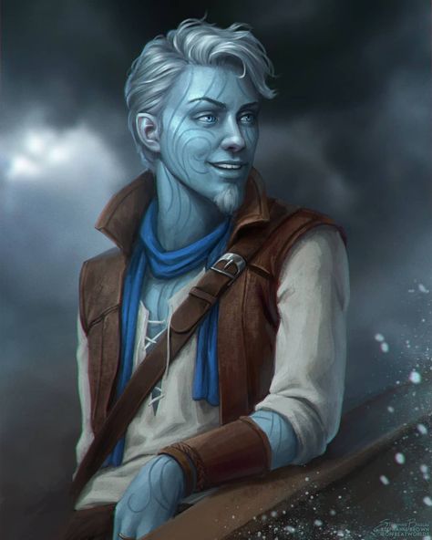 "Mi piace": 503, commenti: 2 - Stephanie Brown (@offbeatworlds) su Instagram: "A pirate storm genasi! This is a #dnd commission that was really fun because storm genasi is…" Storm Genasi, Air Genasi Male, Water Genasi Male, Genasi Dnd, Air Genasi, Water Genasi, Free Reign, Pathfinder Character, Dungeons And Dragons Art