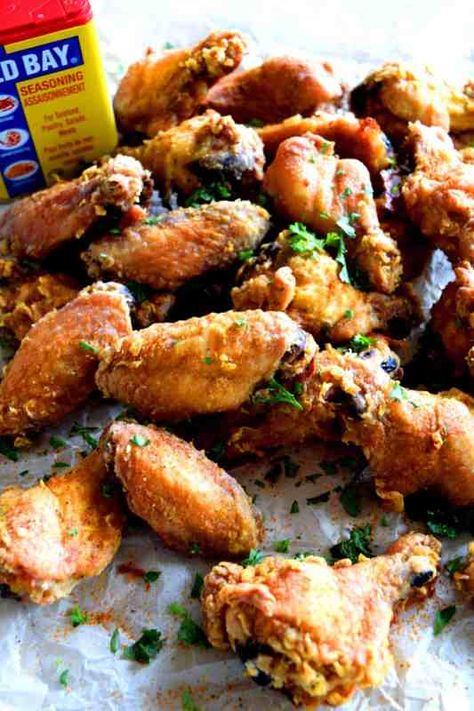 Old Bay Chicken Wings, Old Bay Chicken, Chicken Wings Baked, Chicken Stuffed Shells, Cooking Chicken Wings, Chicken Wing Recipes Baked, Fried Chicken Wings, Baked Chicken Wings, Fried Chicken Recipes