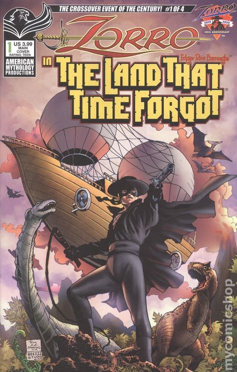 Zorro in the Land that Time Forgot (2020 American Mythology) comic books Two Different Worlds, American Mythology, Edgar Rice Burroughs, Romantic Adventures, Pulp Covers, Variant Covers, Comic Book Covers, Comic Covers, On The Edge