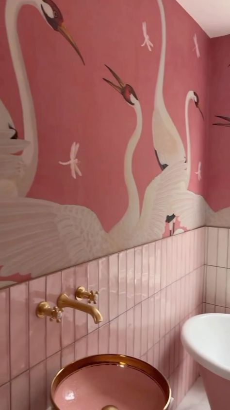 Jane Rockett (@rockettstgeorge) • Instagram photos and videos Pink Bathroom Tiles, Pink Bathtub, Bathroom Transformation, Deco Rose, Decoration Originale, Pink Bathroom, Beautiful Bathrooms, Bathrooms Remodel, Bathroom Design