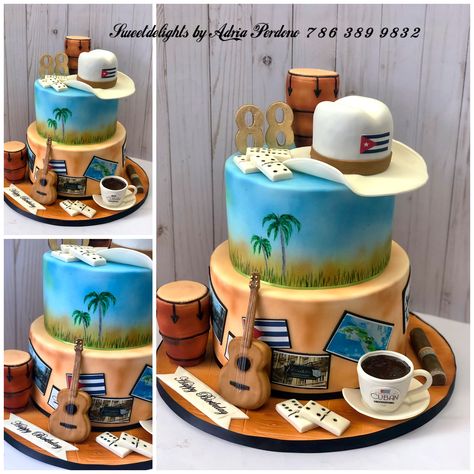 Cuban Birthday Cake, Havana Nights Cake Ideas, Havana Nights Birthday Cake, Cuban Cake, Cuban Party Theme, Havana Nights Party Theme, Havana Nights Theme, Cuban Party, Havana Nights Party