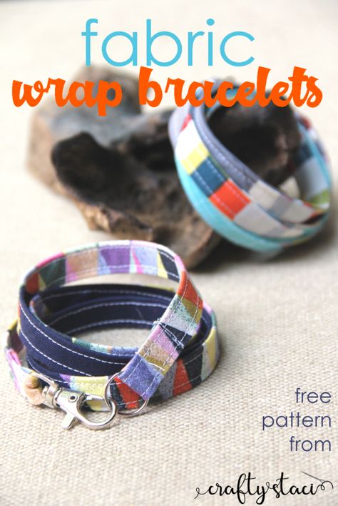 Fabric Bracelets Diy, Crafty Staci, Sewing Project Ideas, Scrap Fabric Projects, Scrap Busters, Fabric Bracelets, Wrap Bracelets, Easy Sewing Projects